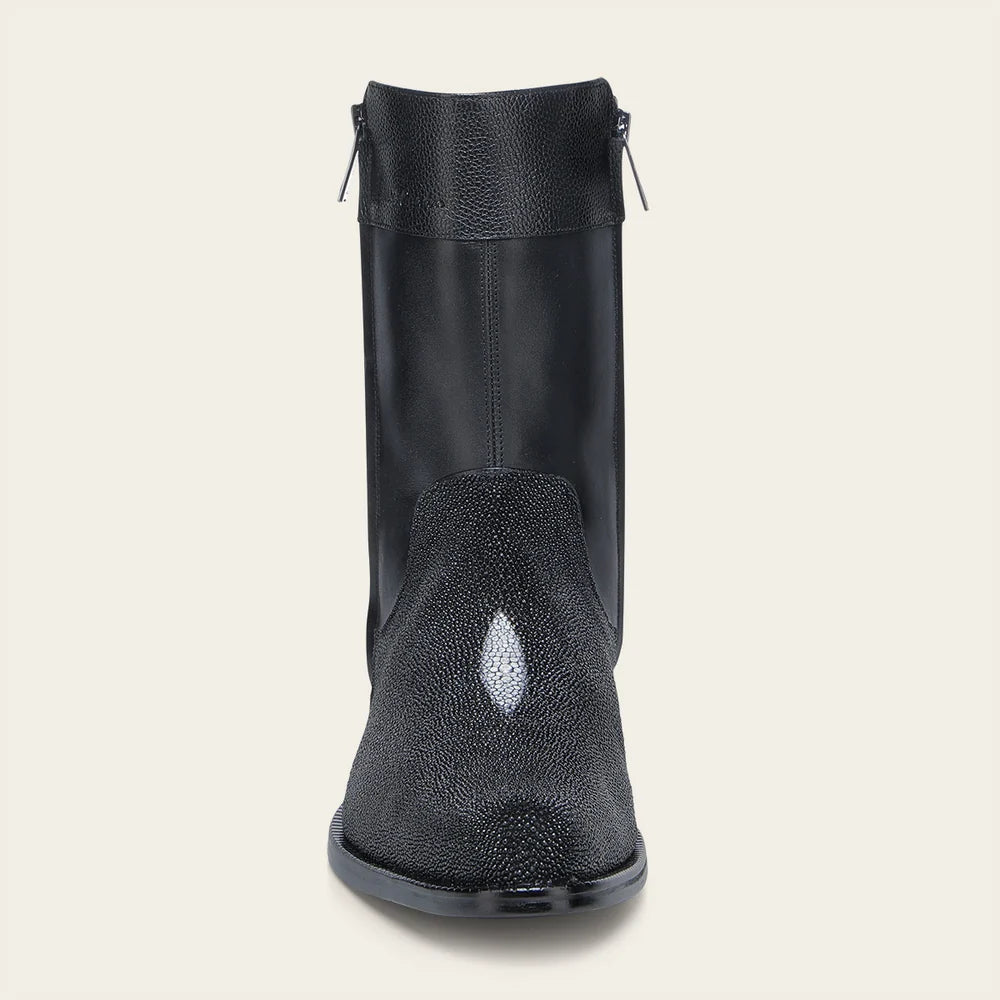 836MTTS - Franco Cuadra Black Dress Casual Stingray Leather Zip Boots for Men