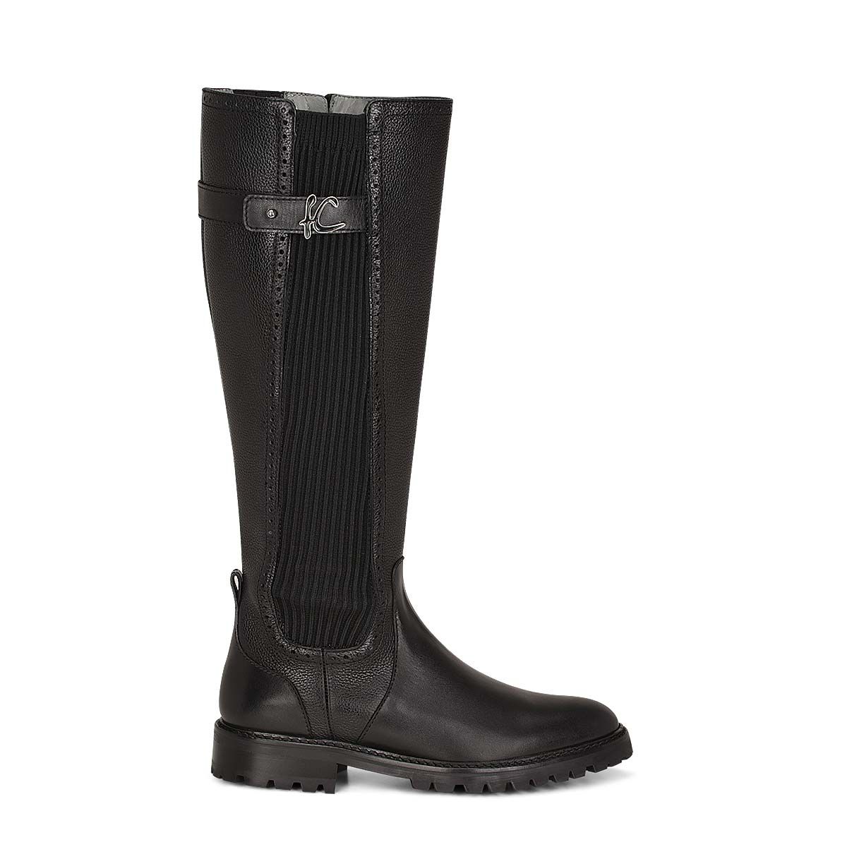 94TTSRS - Franco Cuadra black casual Chelsea riding boots for women-Kuet.us