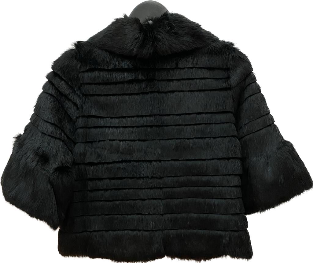 B16R - Cuadra black rabbit fur coat for women-Kuet.us