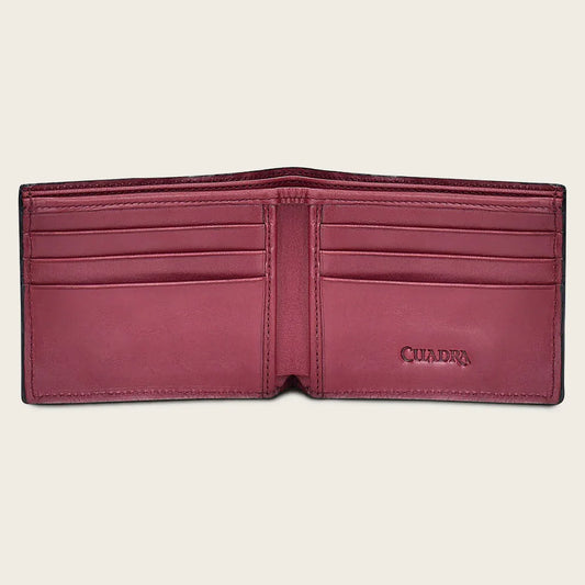 B2910AL - Cuadra Black Classic Full Alligator Leather Bi Fold Wallet