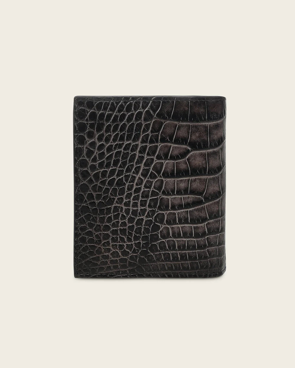 BC014AL - Cuadra Gray Burnished Alligator Leather Bi-Fold Wallet for Men