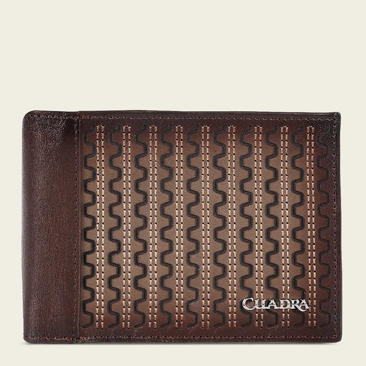 BC025RS - Cuadra Brown Cowhide Leather Bi Fold Wallet for Men