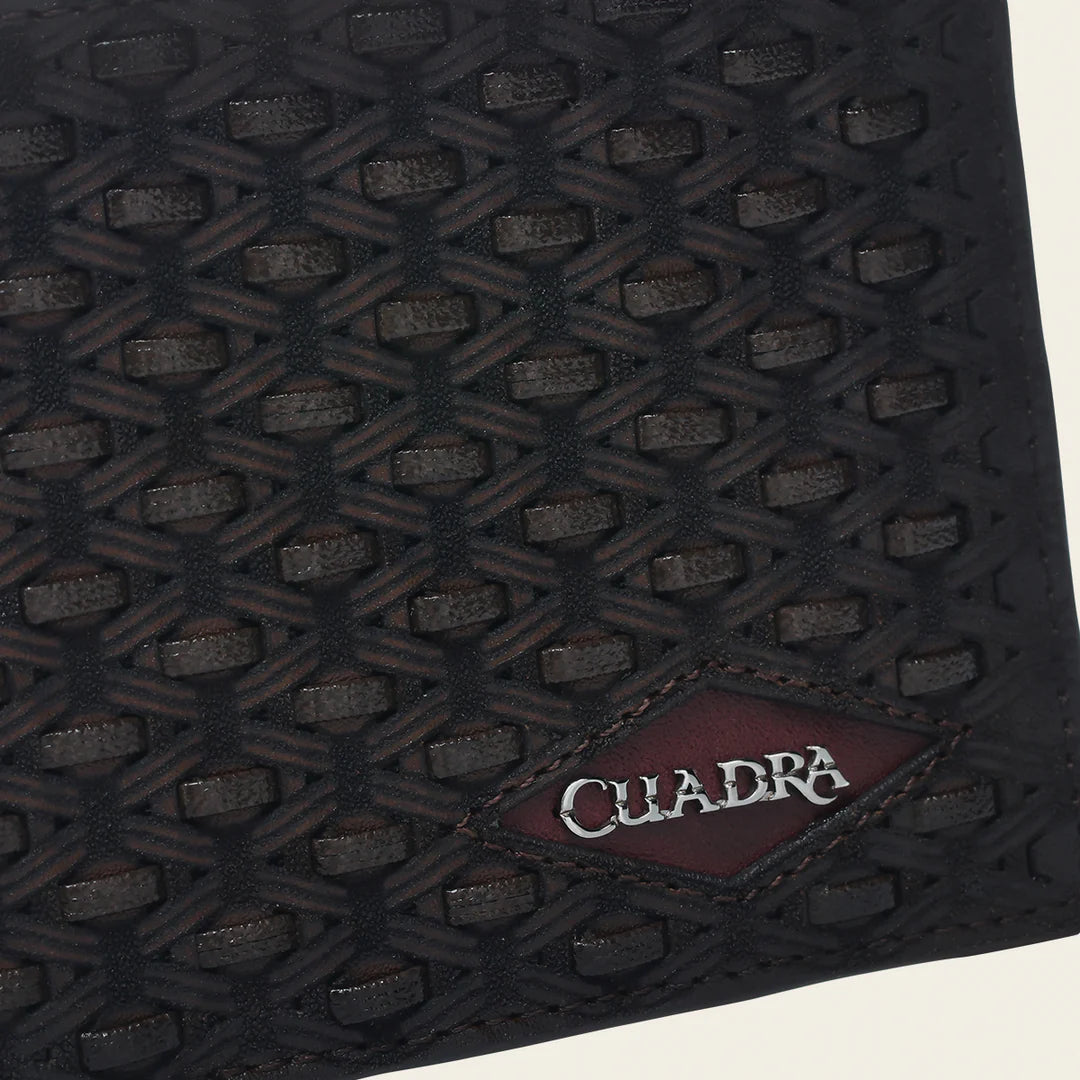 BC031RS - Cuadra honey cowhide leather bi fold wallet for men