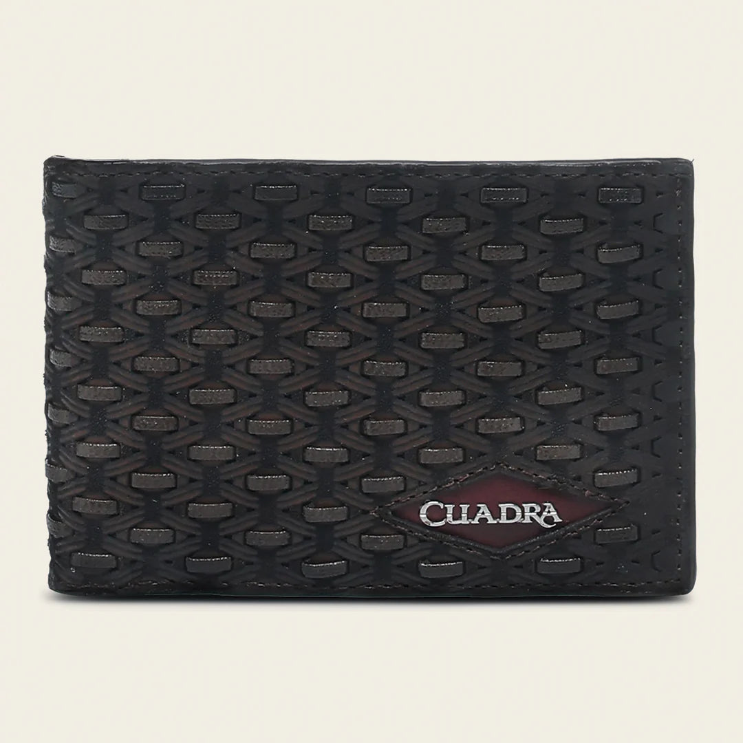 BC031RS - Cuadra honey cowhide leather bi fold wallet for men