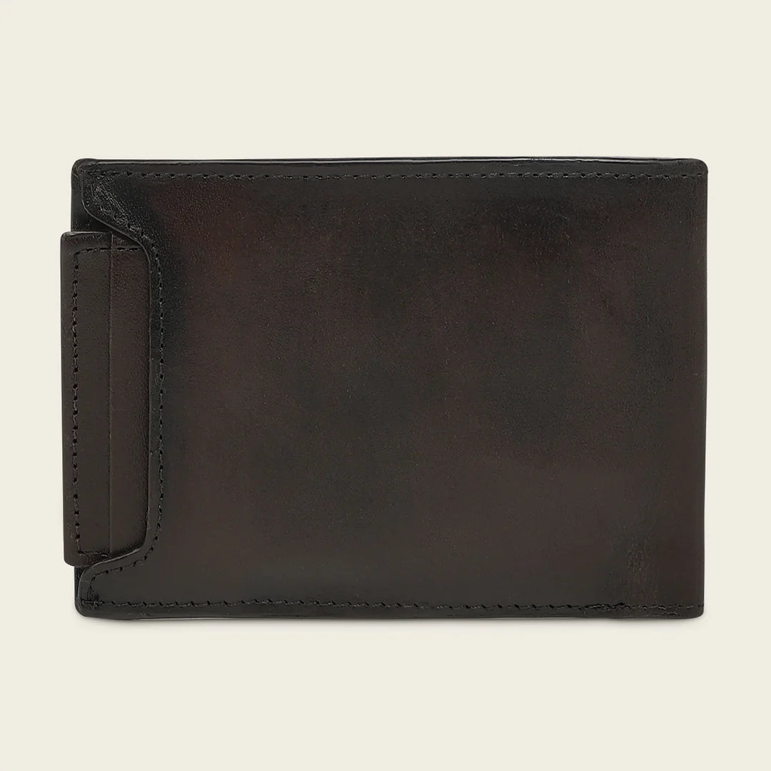 BC040AL - Cuadra chocolate alligator leather bi fold wallet for men