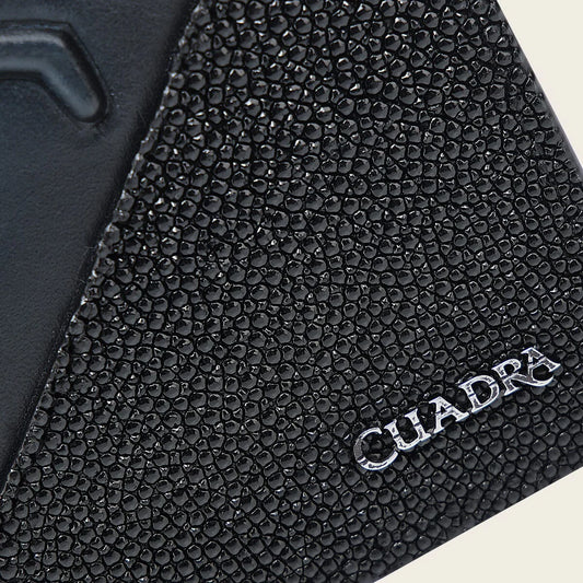 BC040MA - Cuadra Blue Classic Stingray Lather Bifold Wallet for Men