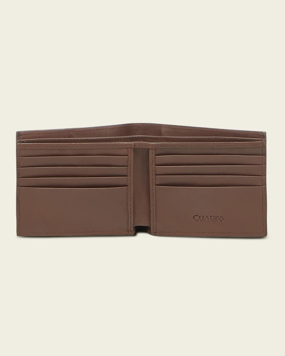 BC047AL - Cuadra honey alligator leather bi fold wallet for men