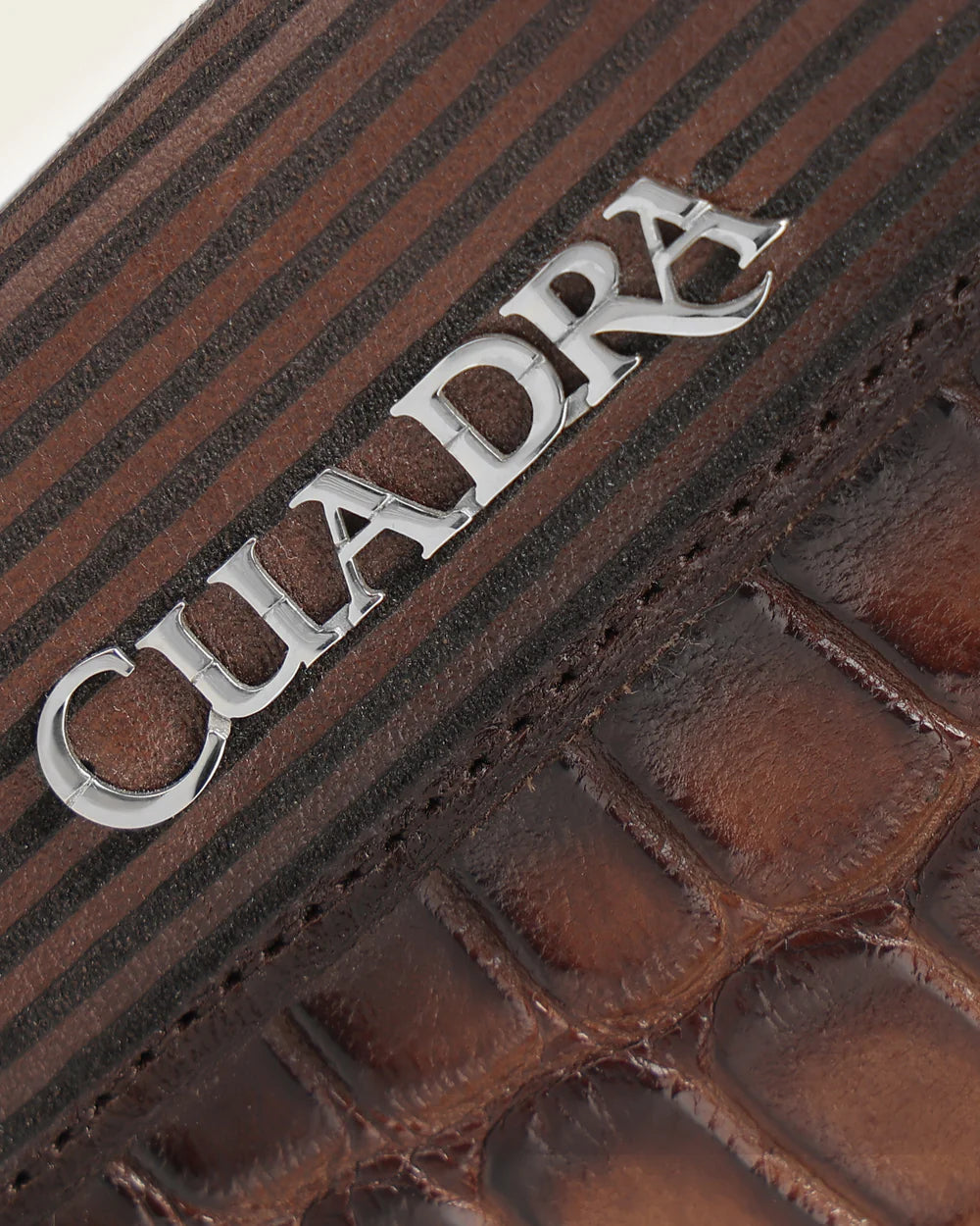 BC047AL - Cuadra honey alligator leather bi fold wallet for men