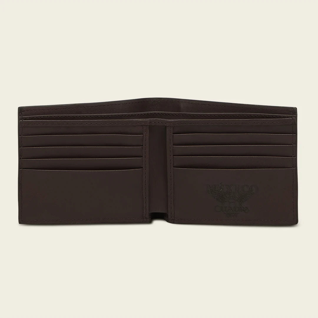 BC058AL - Cuadra brown alligator leather bi fold wallet for men