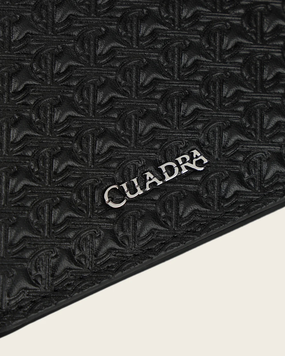 BC059RS - Cuadra Black Monogram Leather Bi-Fold Wallet & Card Case Set for Men