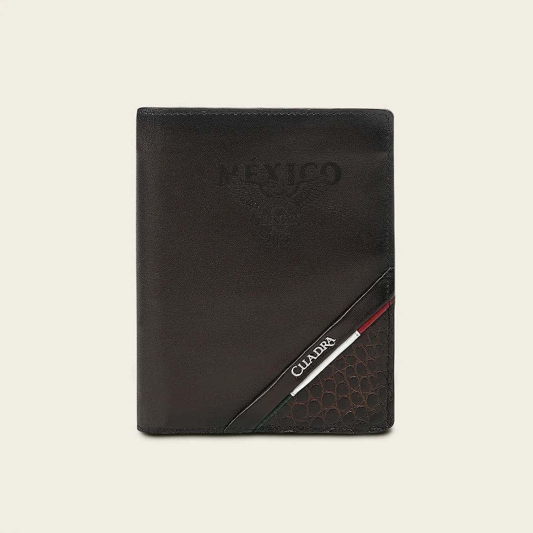 BC061AL - Cuadra brown alligator leather passport holder