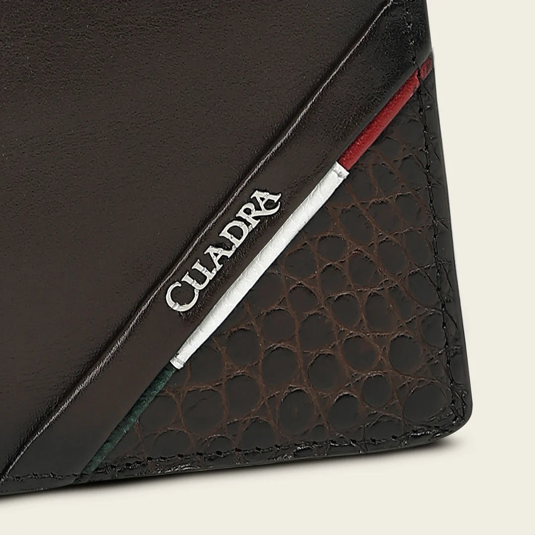 BC061AL - Cuadra brown alligator leather passport holder
