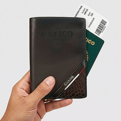 BC061AL - Cuadra brown alligator leather passport holder