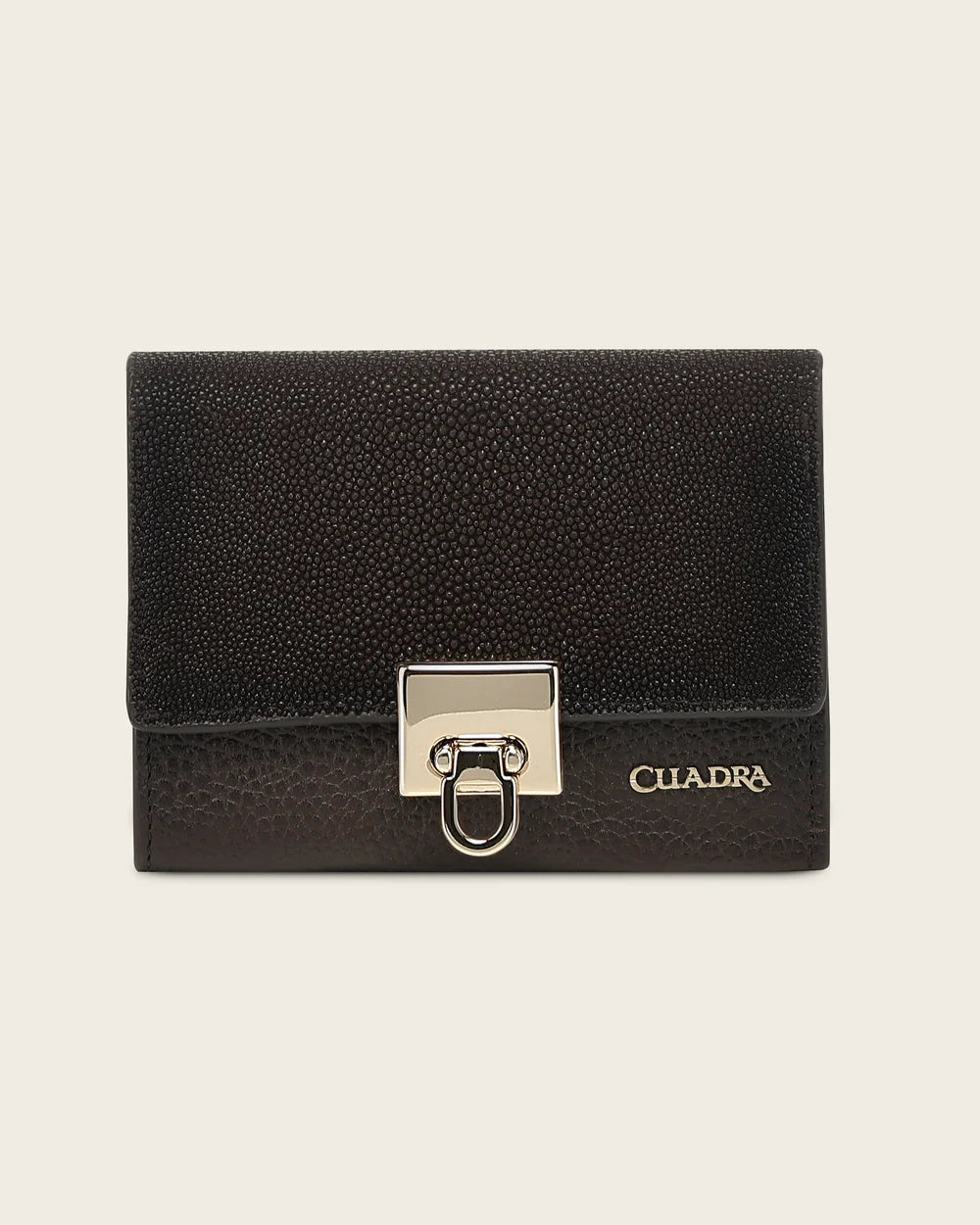 BD197MA - Cuadra Brown Fashion Tri-fold Stingray Leather Wallet for Women