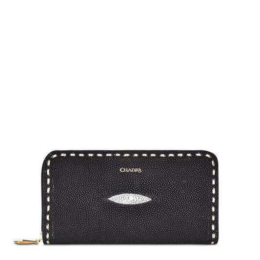 BD211MA - Cuadra black fashion stingray bifold wallet for women-Kuet.us