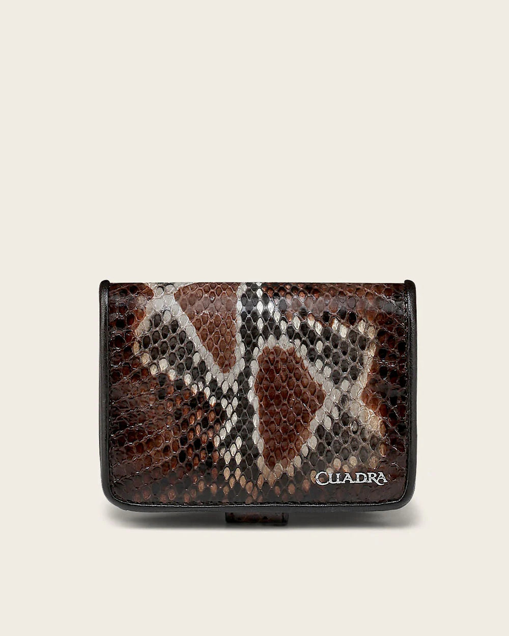 BD248PH - Cuadra brown casual fashion python skin trifold wallet for woman