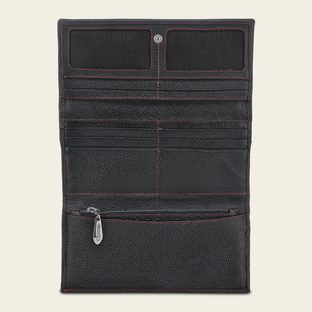 BD255RS- Cuadra black casual fashion bifold wallet clutch for woman