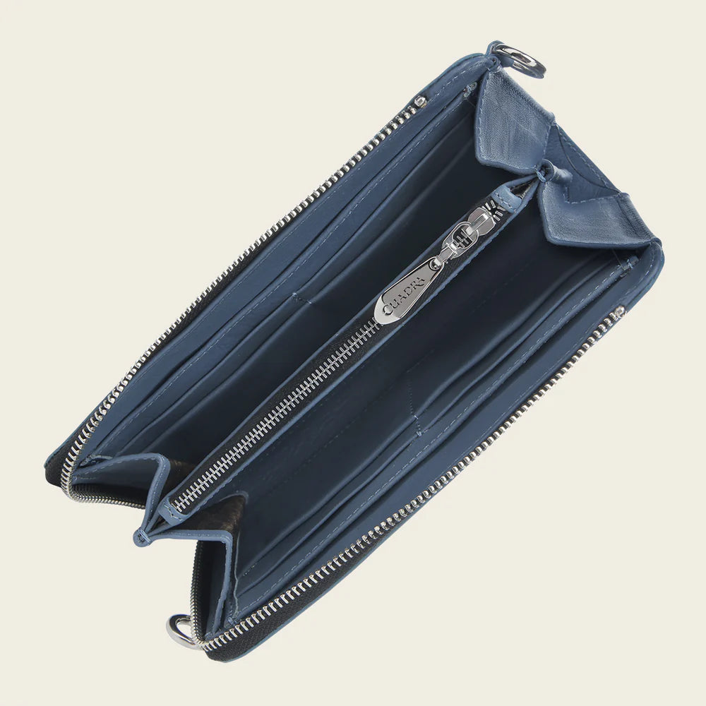 BD258PM - Cuadra blue casual fashion python wristlet wallet for woman