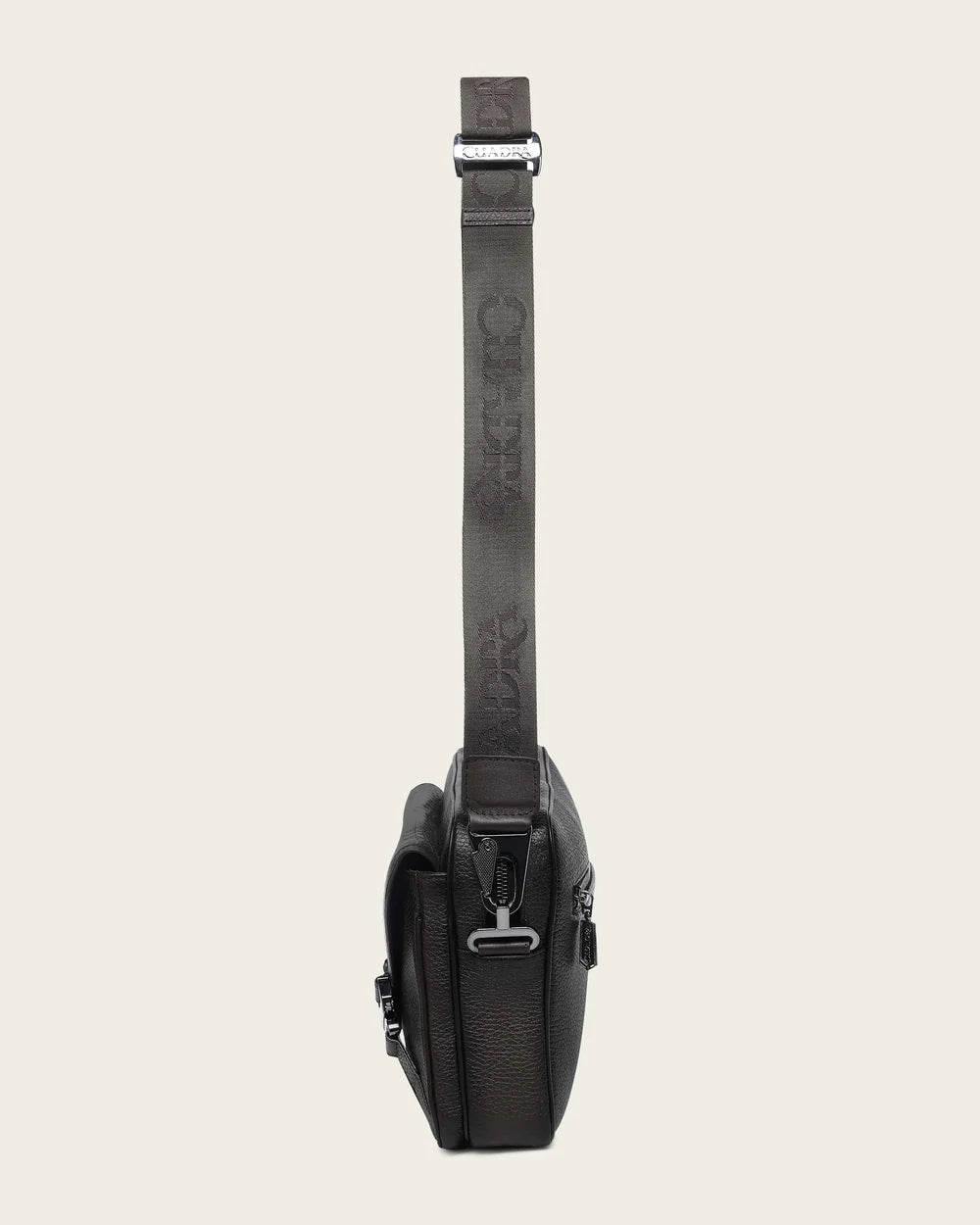 BOC28FY - Cuadra Chocolate Casual Caiman Leather Crossbody Messenger Bag for Men
