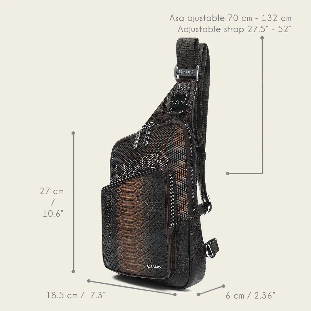 BOC32PH - Cuadra brown casual fashion python bag for men / women