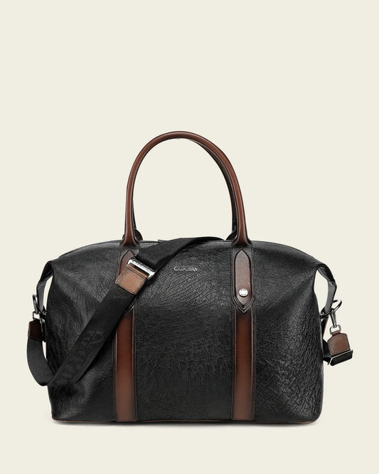 BOC52AV - Cuadra black casual fashion ostrich duffle bag for men / women