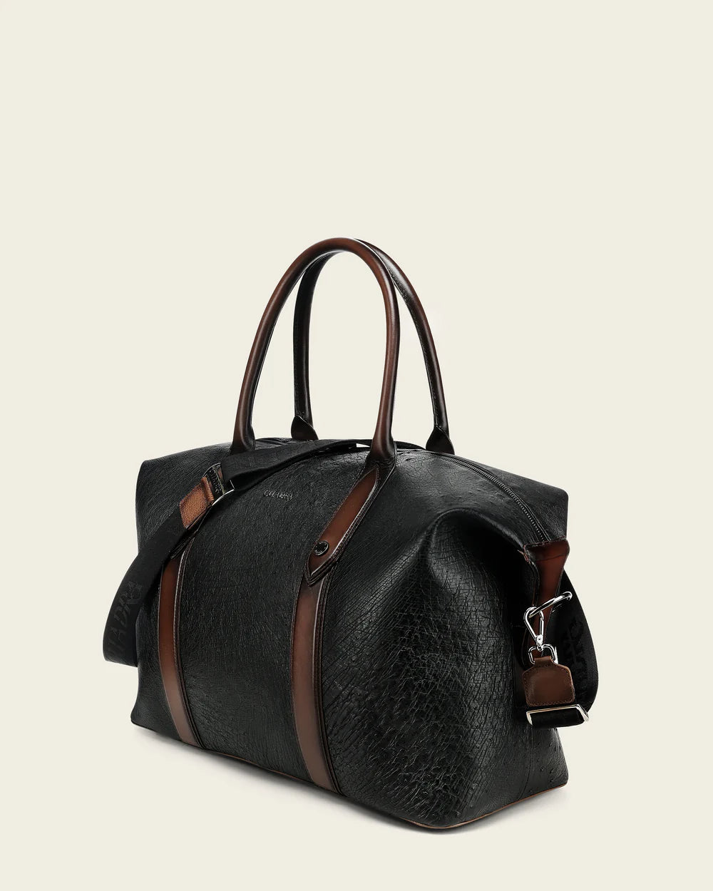 BOC52AV - Cuadra black casual fashion ostrich duffle bag for men / women