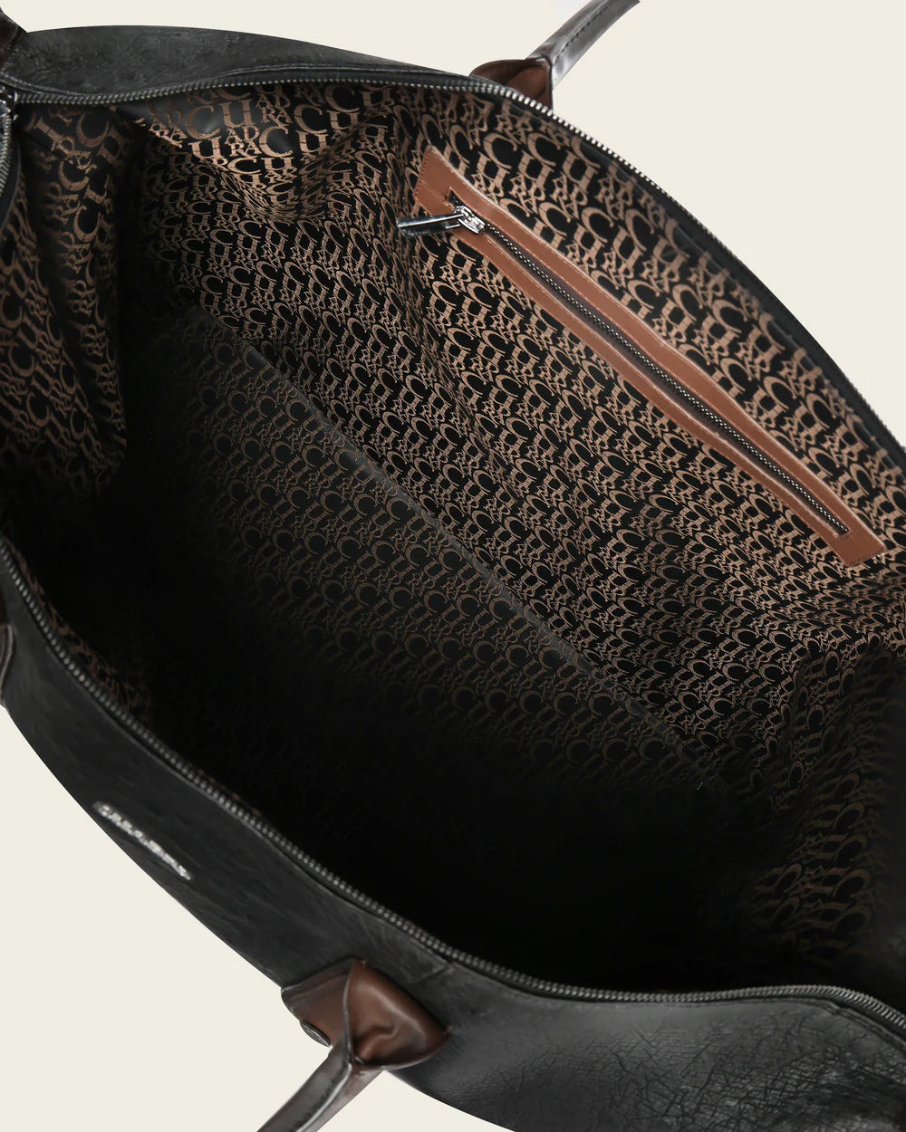 BOC52AV - Cuadra black casual fashion ostrich duffle bag for men / women