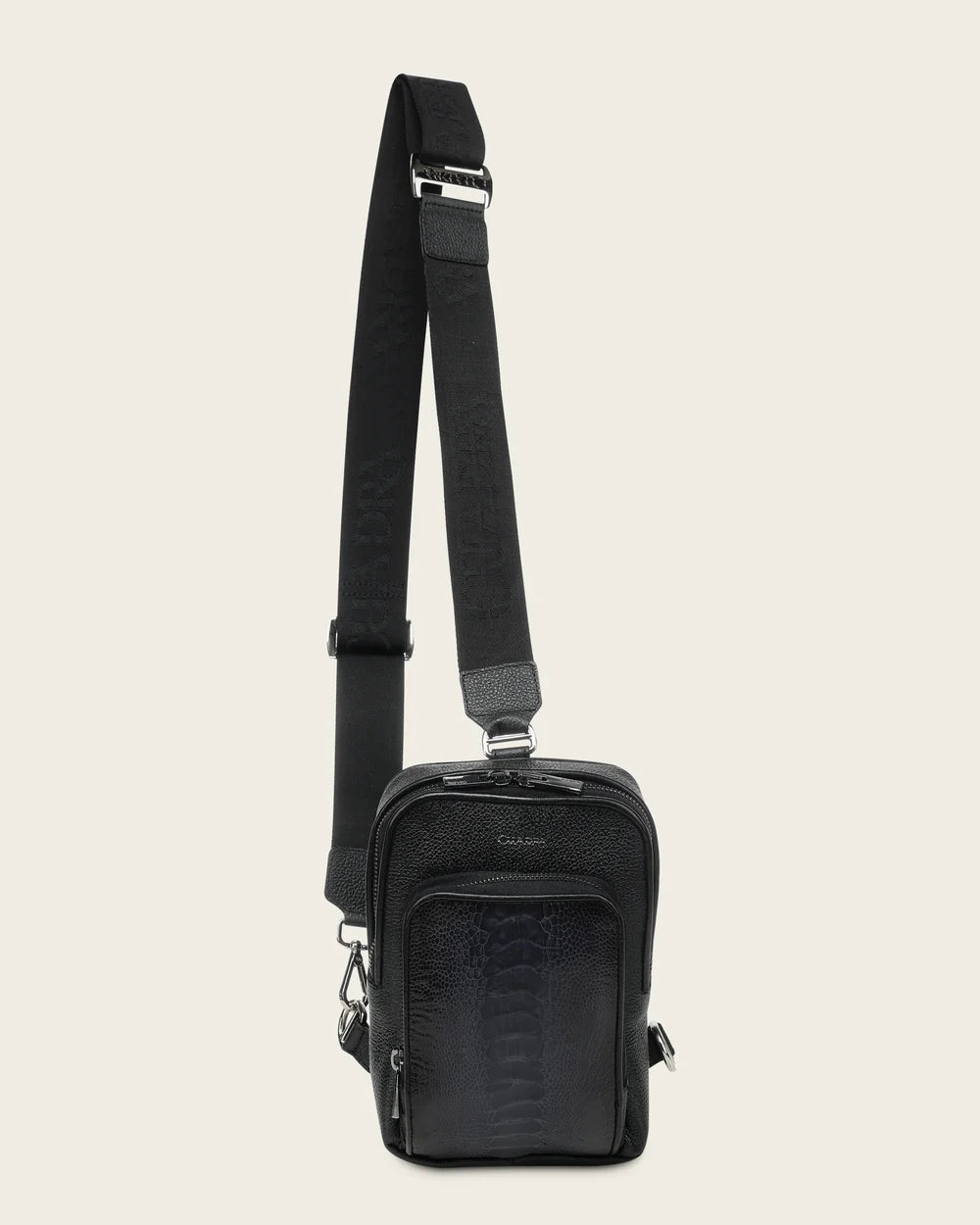 BOC54AP - Cuadra Blue Casual Fashion Ostrich Leg Leather Sling Bag for Men
