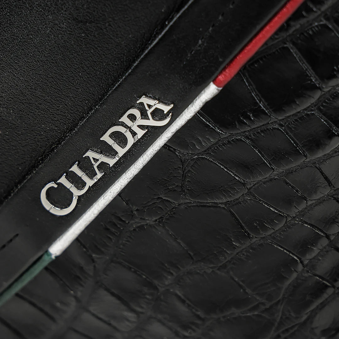 BOC62AL - Cuadra black alligator leather bag