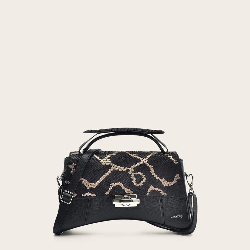 BOD0CPH - Cuadra black dress fashion python handbag for women-Kuet.us