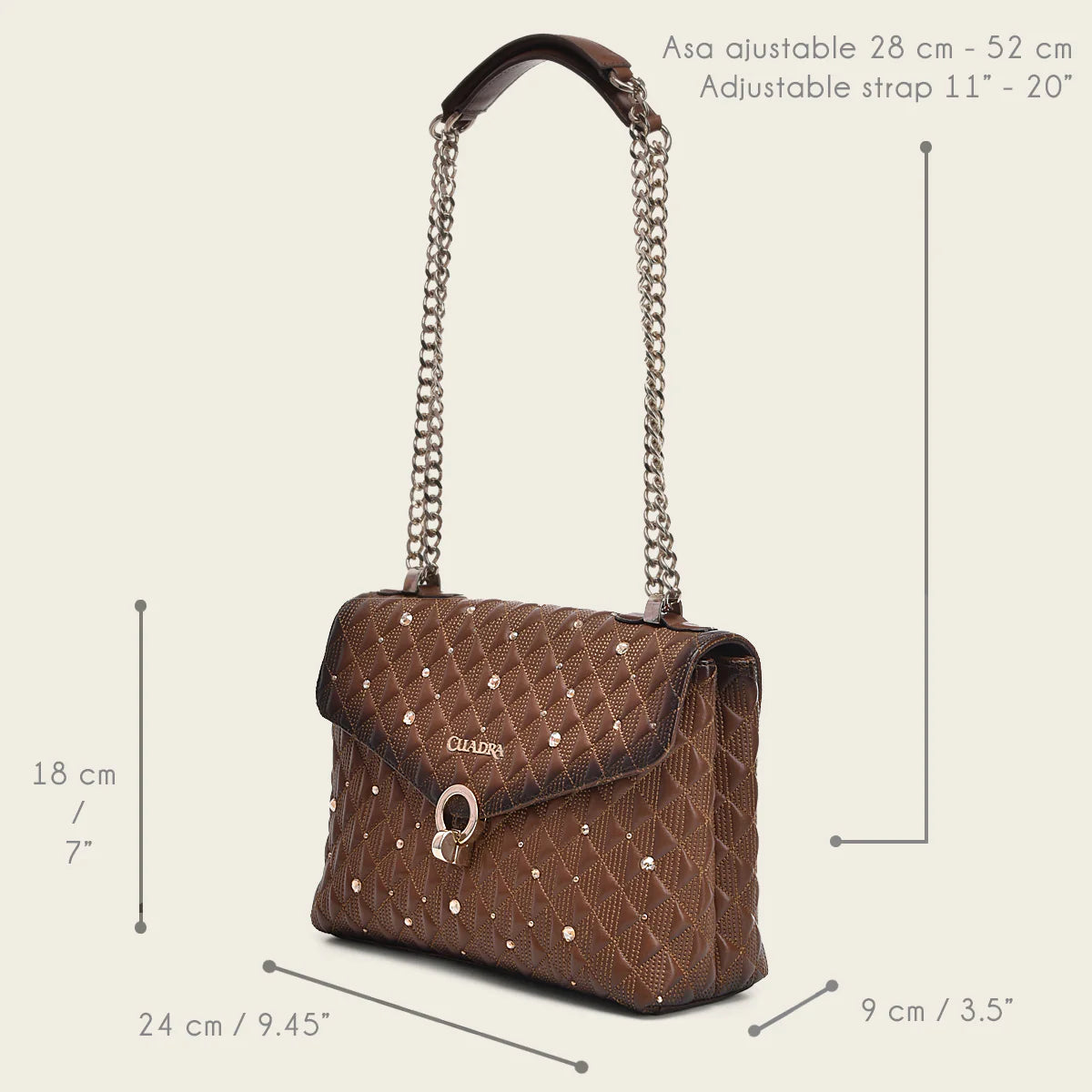 BOD0LRS - Cuadra Honey Casual Western Cowhide Leather Handles Bag for Women