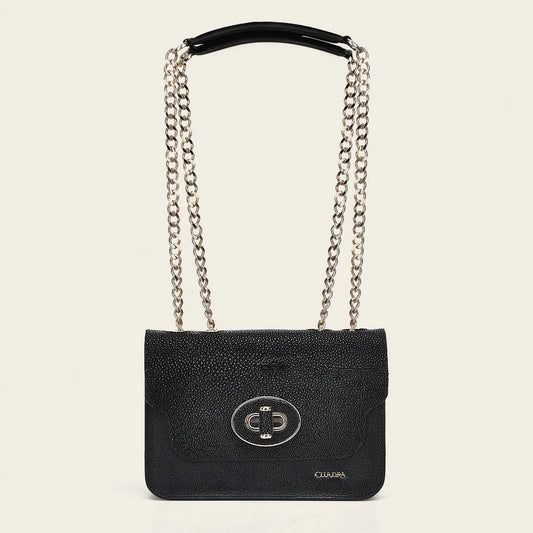 BOD0MMA - Cuadra Black Dress Fashion Stingray Purse for Women