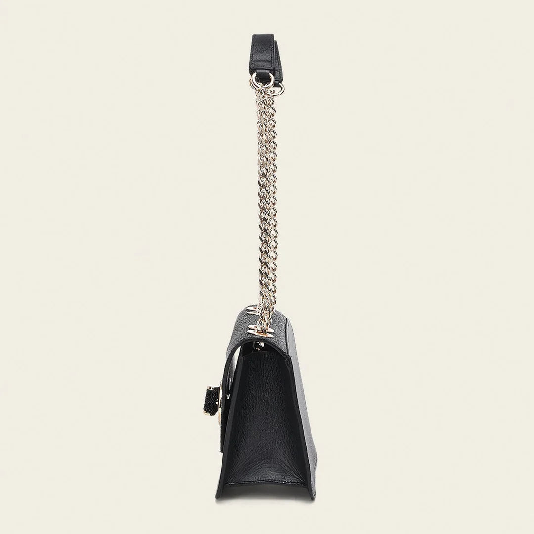 BOD0MMA - Cuadra Black Dress Fashion Stingray Purse for Women