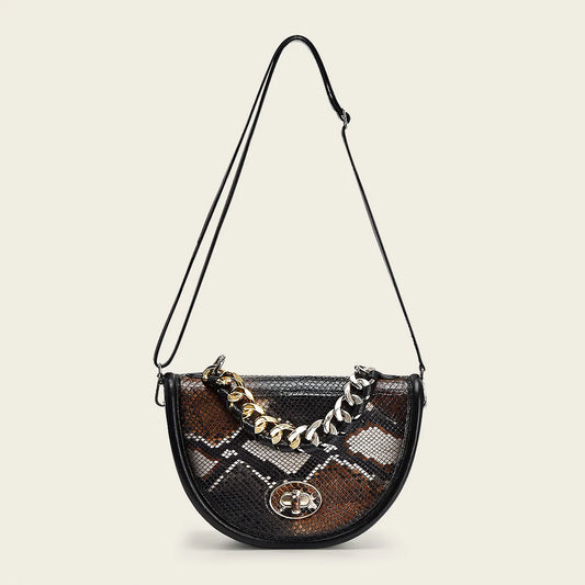 BOD1BPH - Cuadra Black Dress Fashion Python Handbag for Women