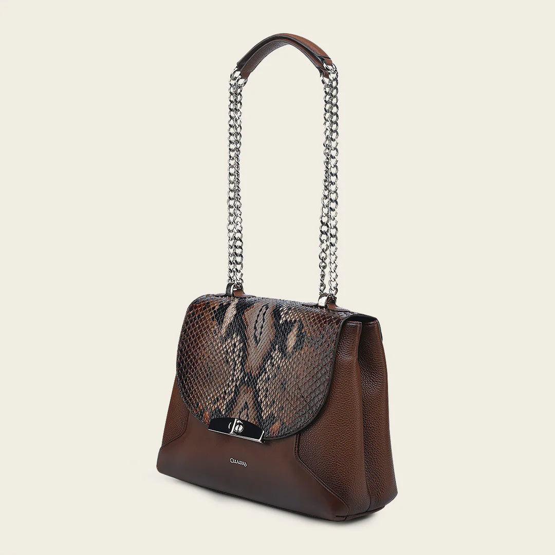 BOD1SPH - Cuadra brown casual fashion python handbag for women