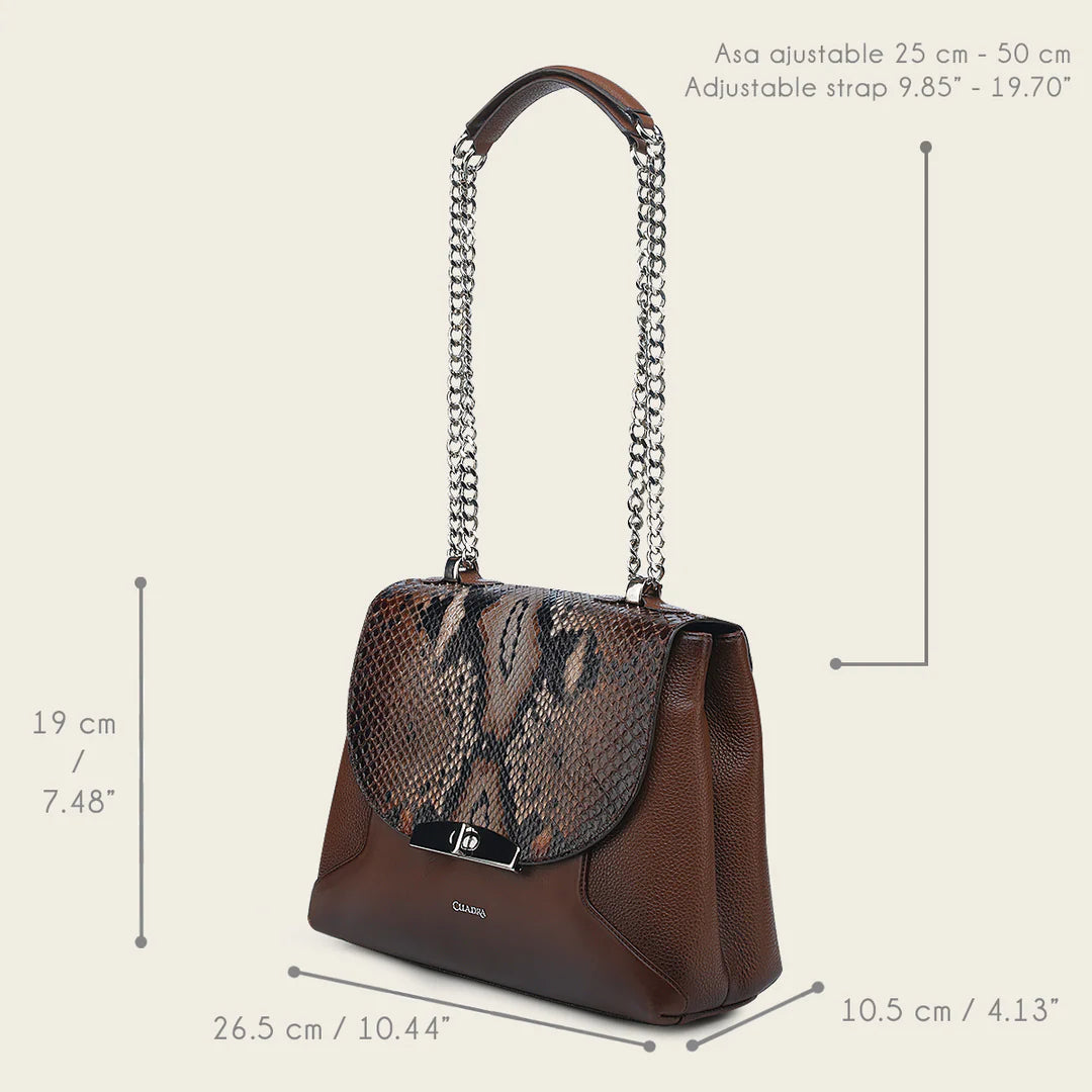 BOD1SPH - Cuadra brown casual fashion python handbag for women