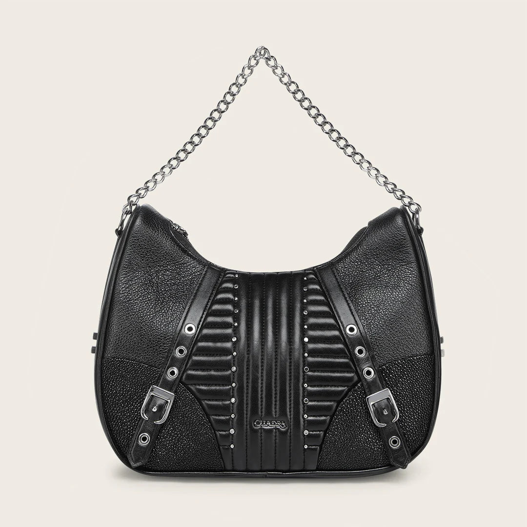 BOD3DMA - Cuadra black dress fashion stingray leather purse for women