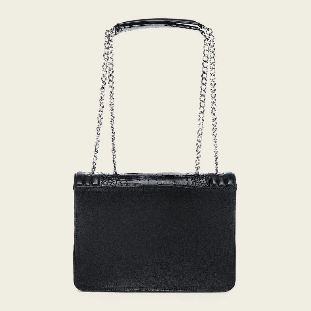 BOD3EAL - Cuadra Black Dress Fashion Alligator Leather Purse for Women