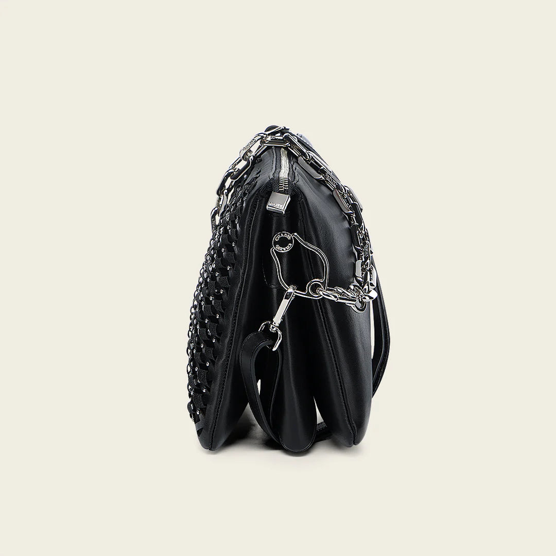 BOD3JBO - Cuadra Black Dress Fashion Leather Purse for Women