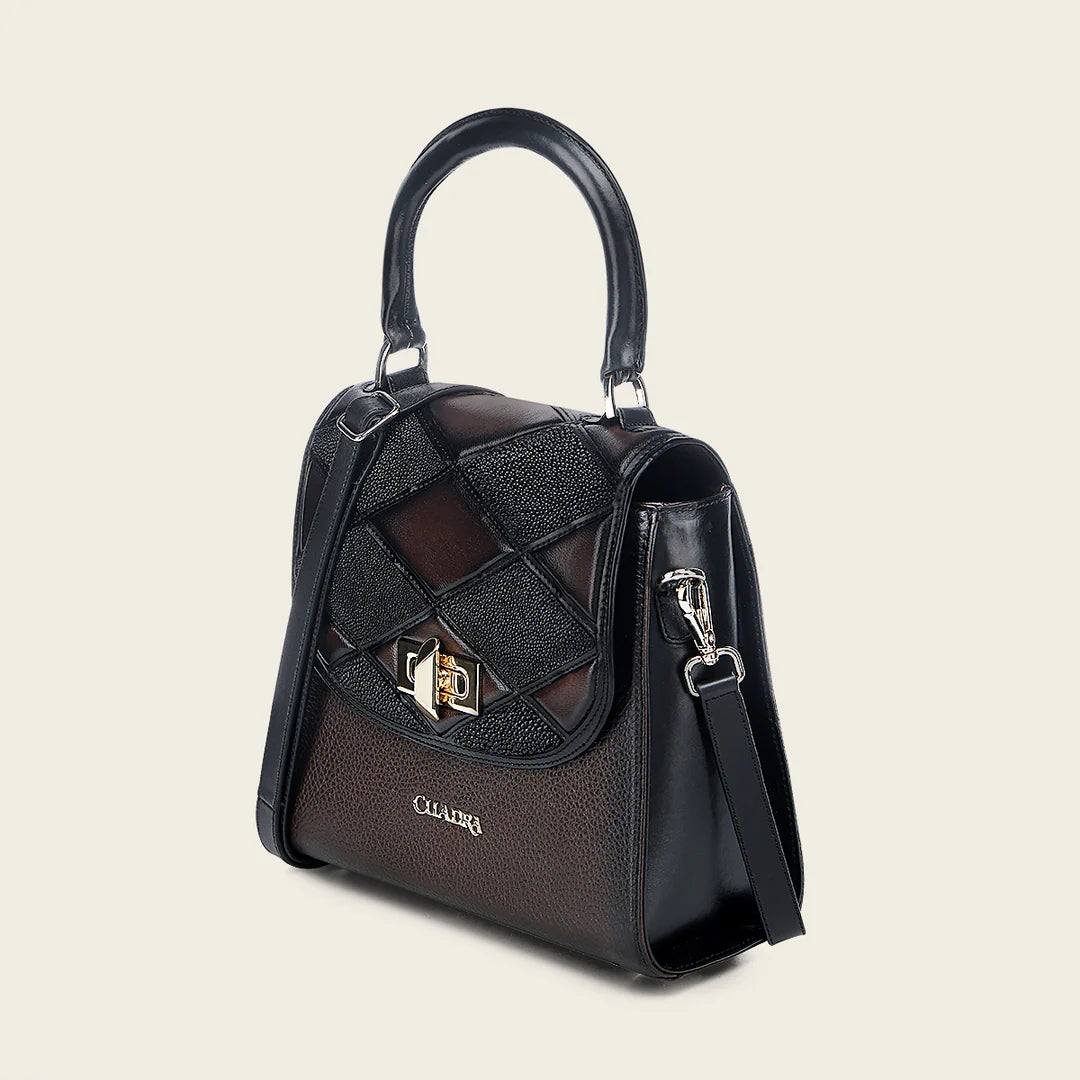 BOD3LMA - Cuadra black dress fashion stingray leather purse for women
