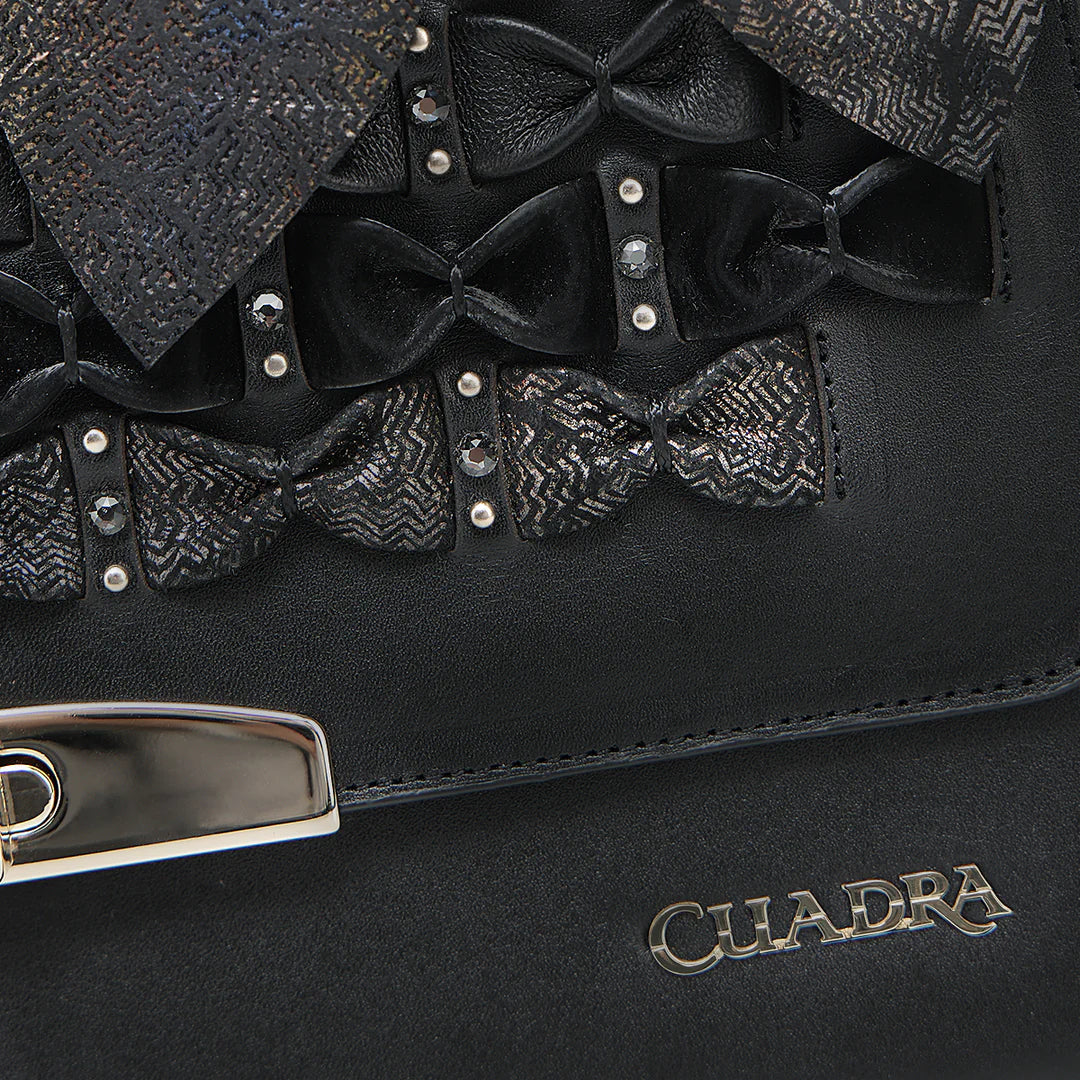 BOD3MRS - Cuadra black dress fashion leather purse for women