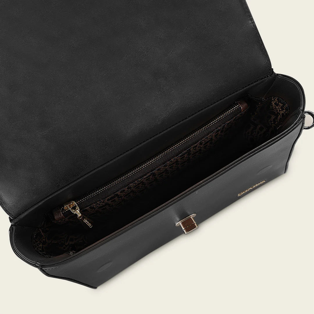 BOD3MRS - Cuadra black dress fashion leather purse for women