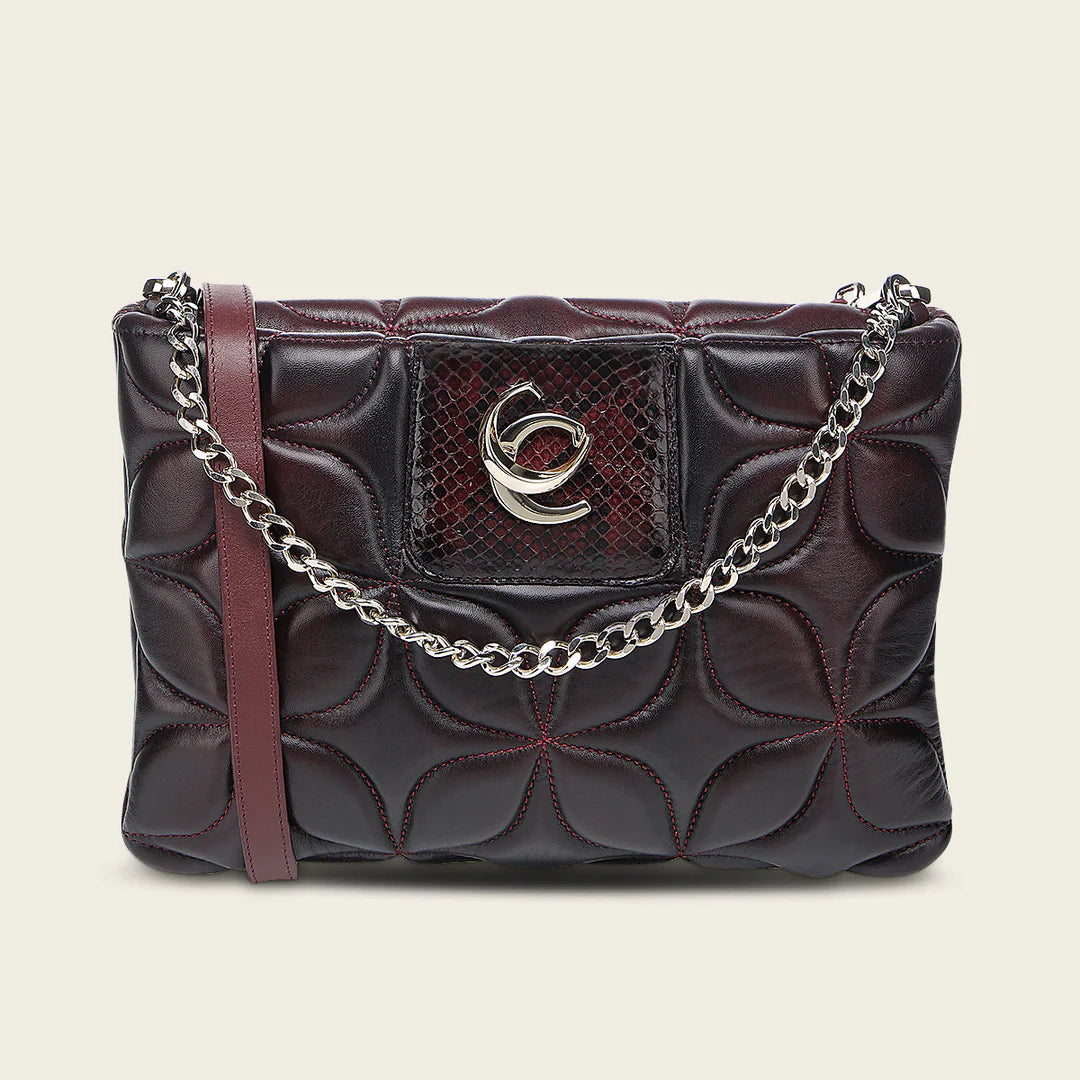 BOD3NPM - Cuadra wine dress fashion python skin purse for women