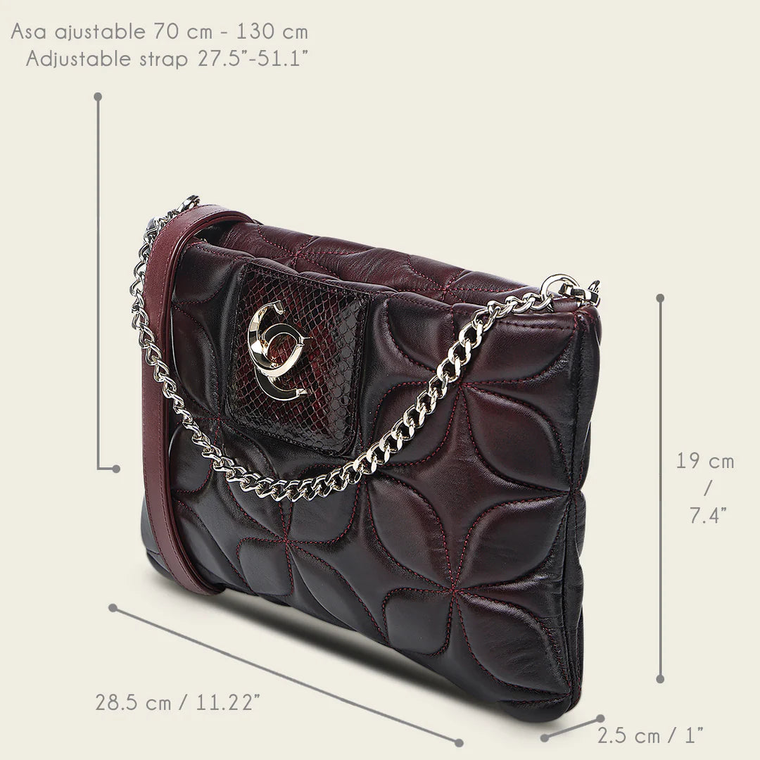 BOD3NPM - Cuadra wine dress fashion python skin purse for women