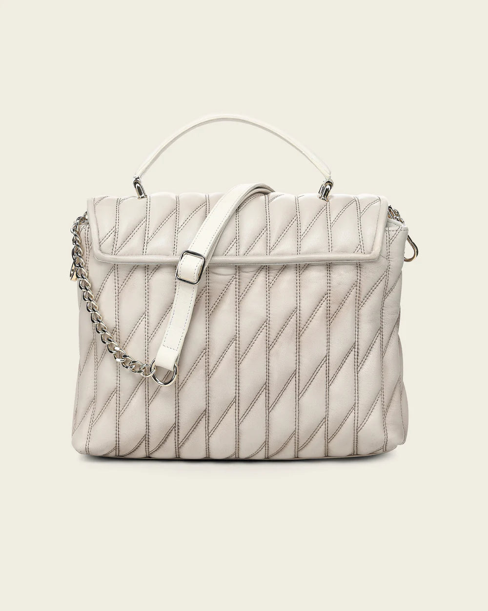 BOD4GCO - Cuadra white fashion leather tote bag for women
