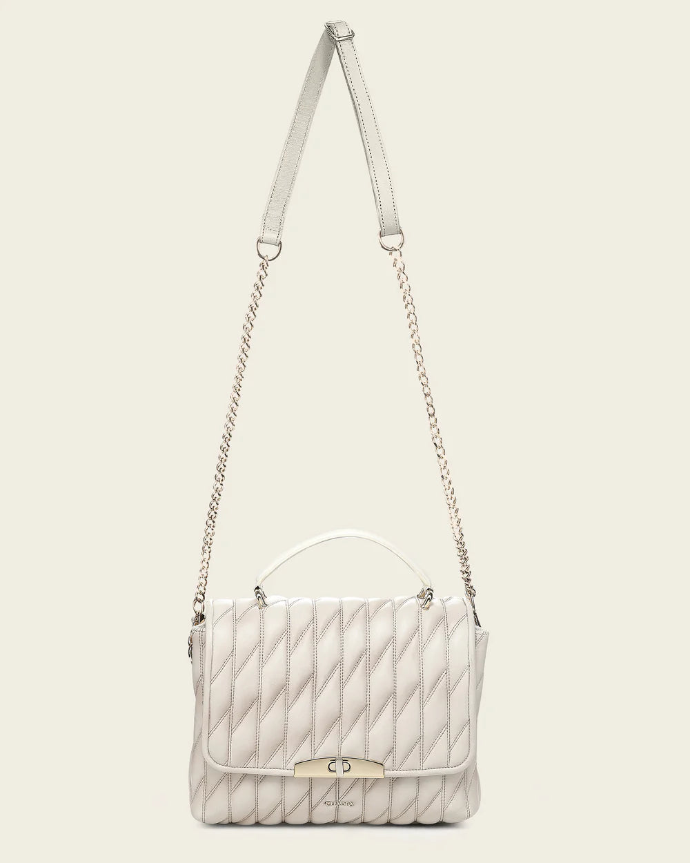 BOD4GCO - Cuadra white fashion leather tote bag for women