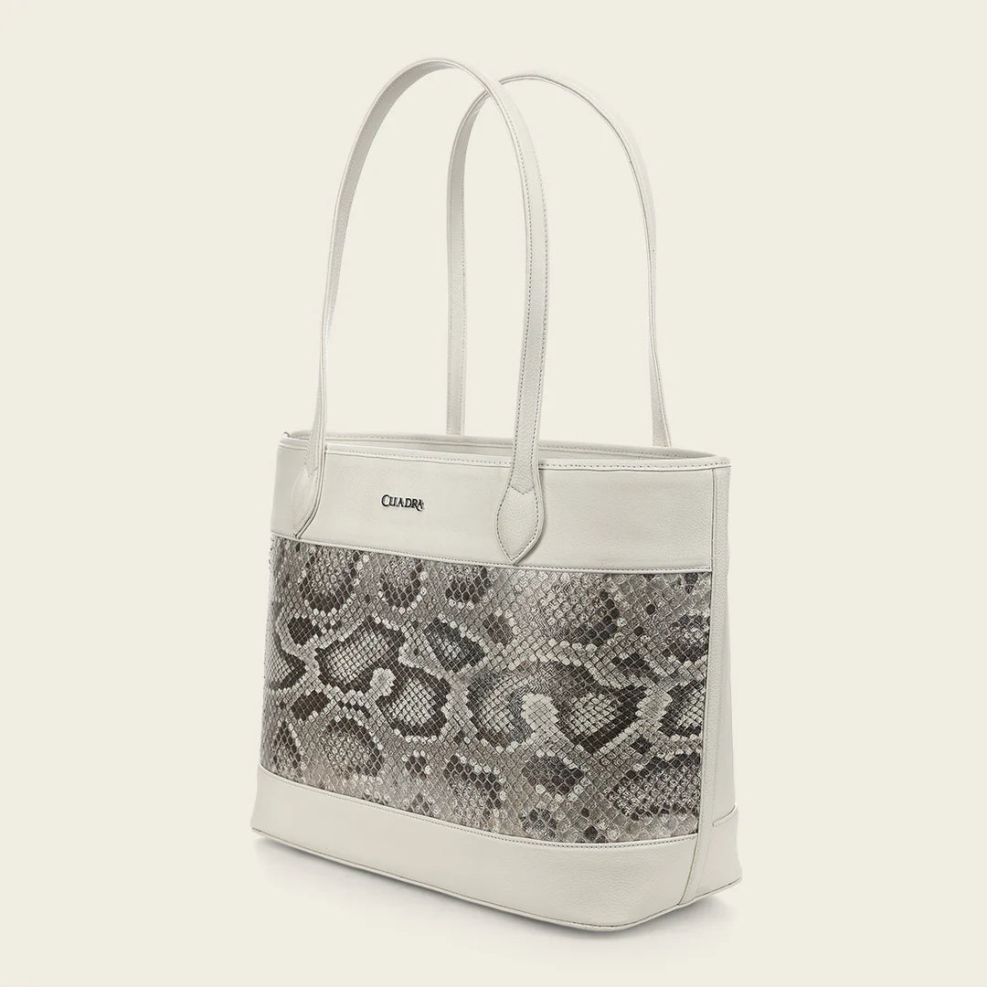 BOD4JPM - Cuadra White Fashion Leather Tote Bag for Women