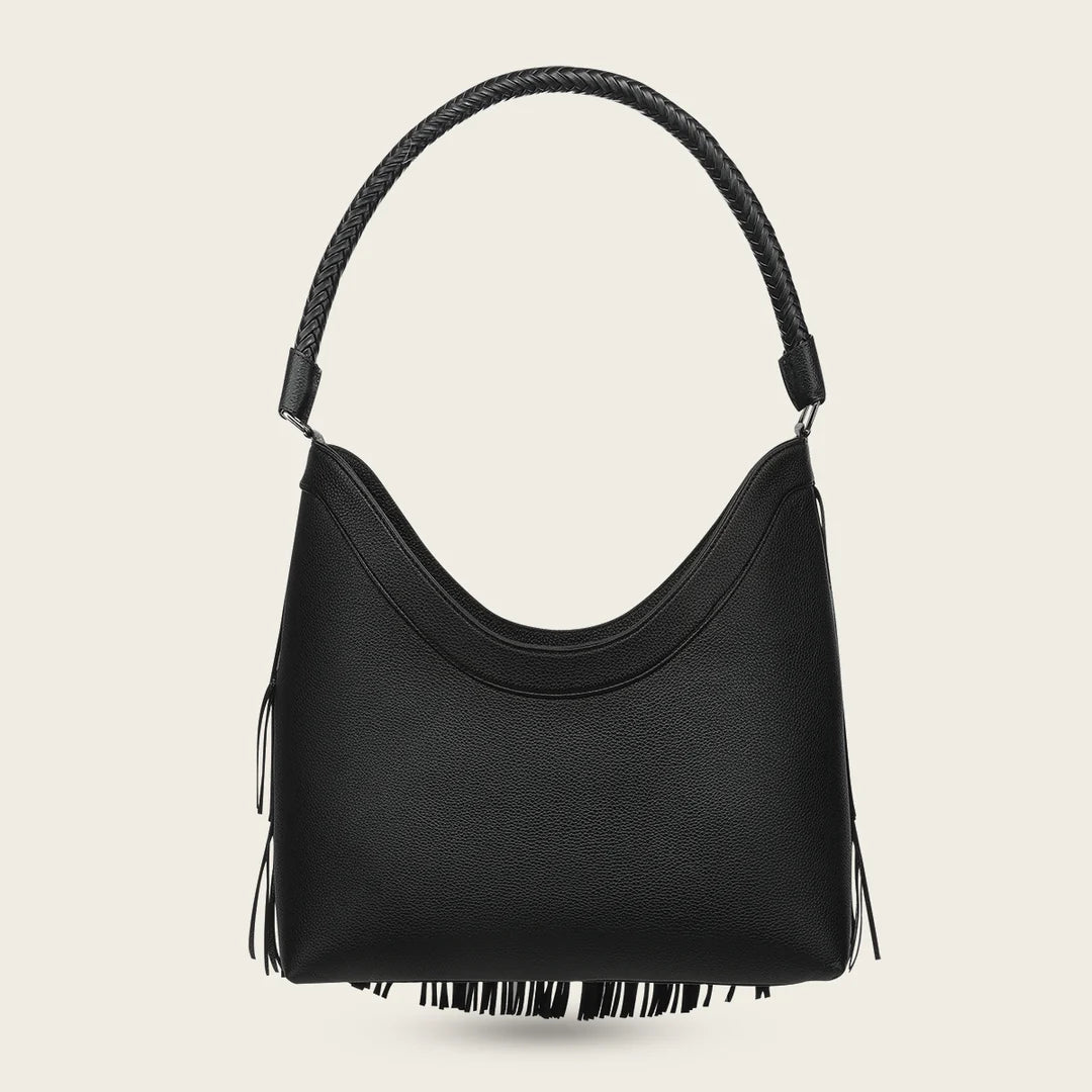 BOD4ZRS - Cuadra black western fringe leather hobo handbag for women