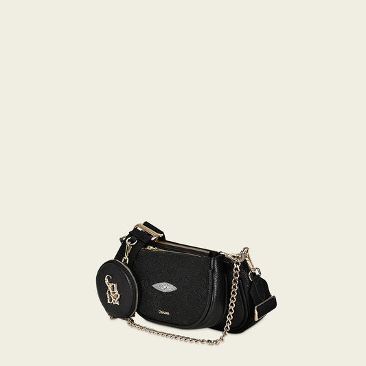 BOD66MA - Cuadra black fashion stingray crossbody bag for women-Kuet.us