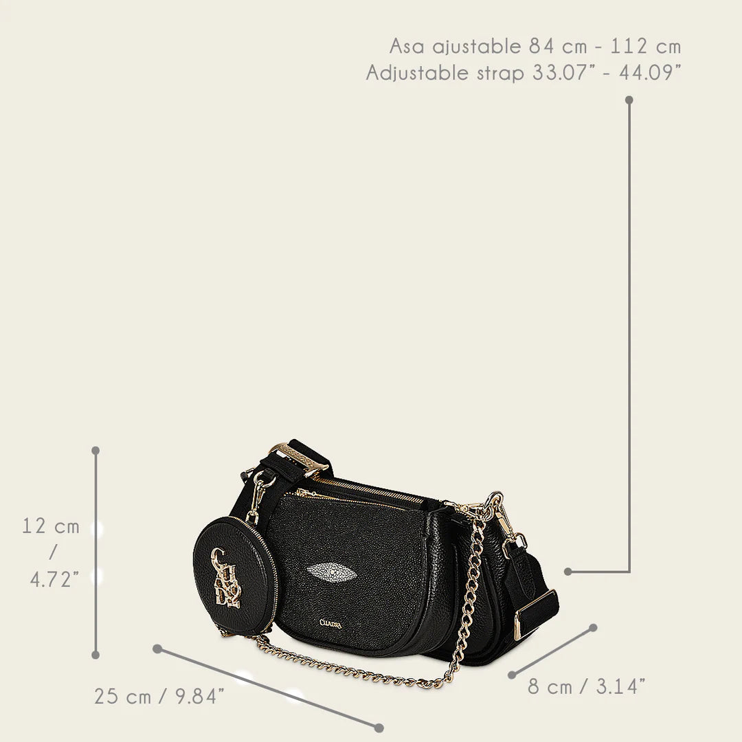 BOD66MA - Cuadra black fashion stingray crossbody bag for women-Kuet.us